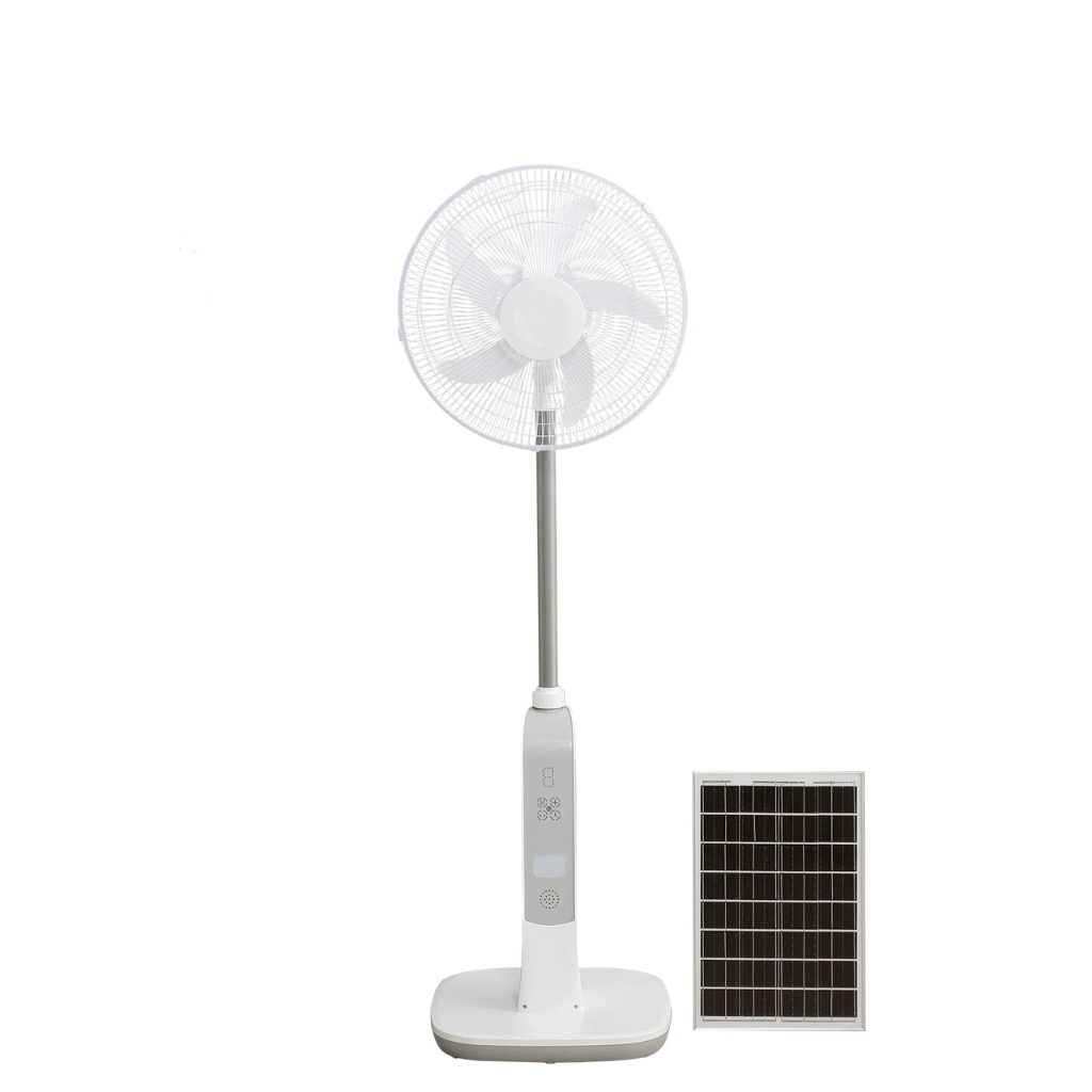 Willed Fan & Cooler Psychoteq 18" Solar Breeze Rechargeable Solar Fan 30,000mAh with Bluetooth Speaker, Remote Control & 20W Solar Panel - Music Version