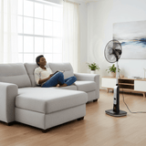 Willed Fan & Cooler Psychoteq 18" Solar Breeze Rechargeable Solar Fan 30,000mAh with Bluetooth Speaker, Remote Control & 20W Solar Panel - Music Version