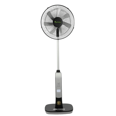 Willed Fan & Cooler Psychoteq 18" Solar Breeze Rechargeable Solar Fan 30,000mAh with Bluetooth Speaker, Remote Control & 20W Solar Panel - Music Version