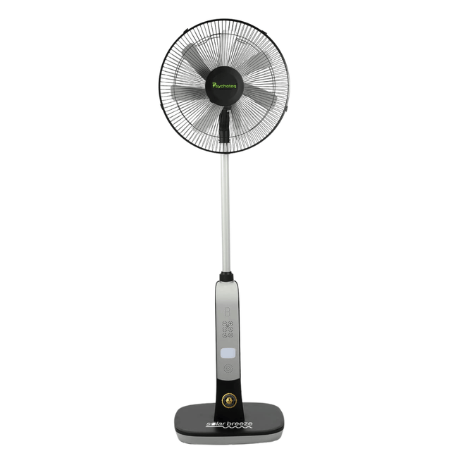 Willed Fan & Cooler Psychoteq 18" Solar Breeze Rechargeable Solar Fan 30,000mAh with Bluetooth Speaker, Remote Control & 20W Solar Panel - Music Version