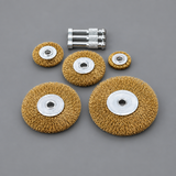 Wire-brush wheel set on grey