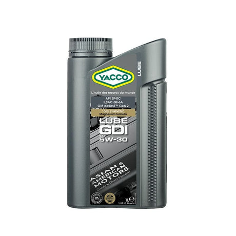 Yacco Engine Oils & Vehicle Fluids Yacco 100% Synthetic Oil for Gasoline Engines 1L/4L/5L - GDI SAE 5W30