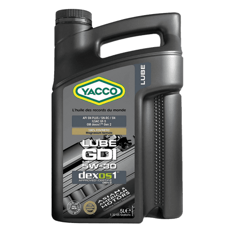 Yacco Engine Oils & Vehicle Fluids Yacco 100% Synthetic Oil for Gasoline Engines 1L/4L/5L - GDI SAE 5W30