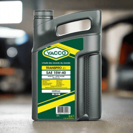 Yacco Engine Oils & Vehicle Fluids Yacco Premium Mineral Engine Oil 5L/20L/208L- TRANSPRO 15 SAE 15W40