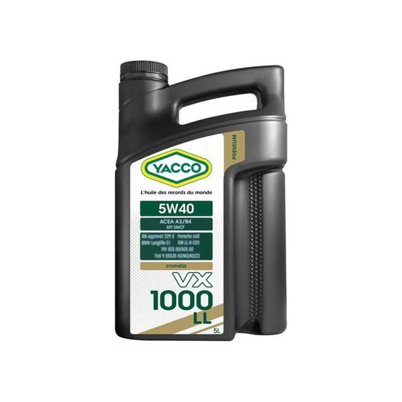 Yacco Engine Oils & Vehicle Fluids Yacco VX Premium 100% Synthetic Engine Oil 1L/5L - VX 1000 LL SAE 5W40
