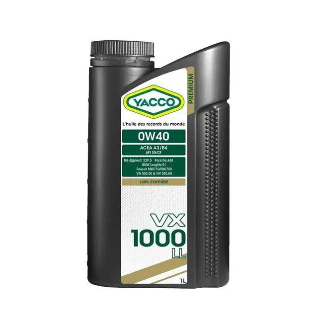 Yacco Engine Oils & Vehicle Fluids Yacco VX Premium 100% Synthetic Engine Oil 1L/5L - VX 1000 LL SAE 5W40