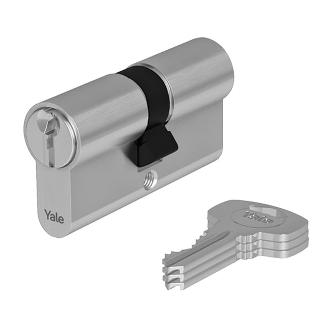 Yale Door Hardware & Accessories Yale 70mm Double-Key Euro Profile Cylinder with 3 Keys - 10-0572-3535-00-2211