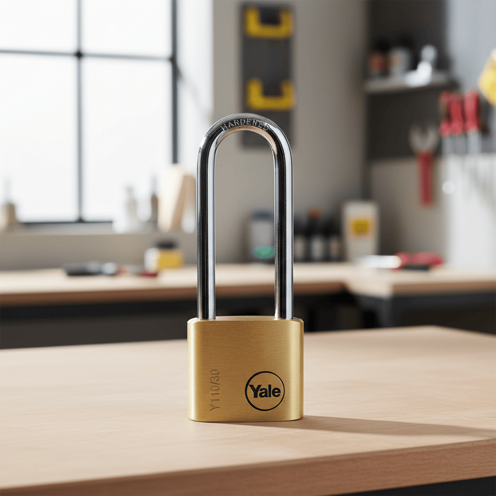 Yale Padlocks & Accessories Yale Y110 60mm Solid Brass Long-Shackle Padlock with 3 Keys - Y110/60/163/1
