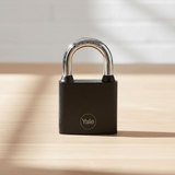 Yale Padlocks & Accessories Yale Y111 60mm Cast-Iron Padlock with Hardened Steel Shackle | Silver & Black