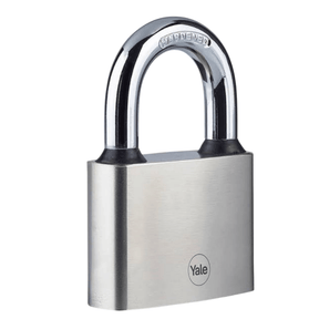 Yale Padlocks & Accessories Yale Y111 60mm Cast-Iron Padlock with Hardened Steel Shackle | Silver & Black