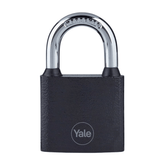Yale Padlocks & Accessories Yale Y111 60mm Cast-Iron Padlock with Hardened Steel Shackle | Silver & Black
