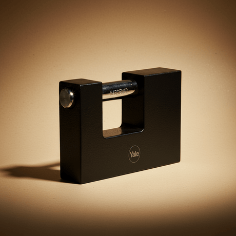 Yale Padlocks & Accessories Yale Y113BL 90mm Cast-Iron Shutter Padlock with Hardened Steel Shackle - Y113BL/90/119/1