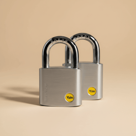 Yale Padlocks & Accessories Yale Y120 60mm Solid Brass Padlock Twin Pack with Boron Steel Shackle - Y120/60/135/2