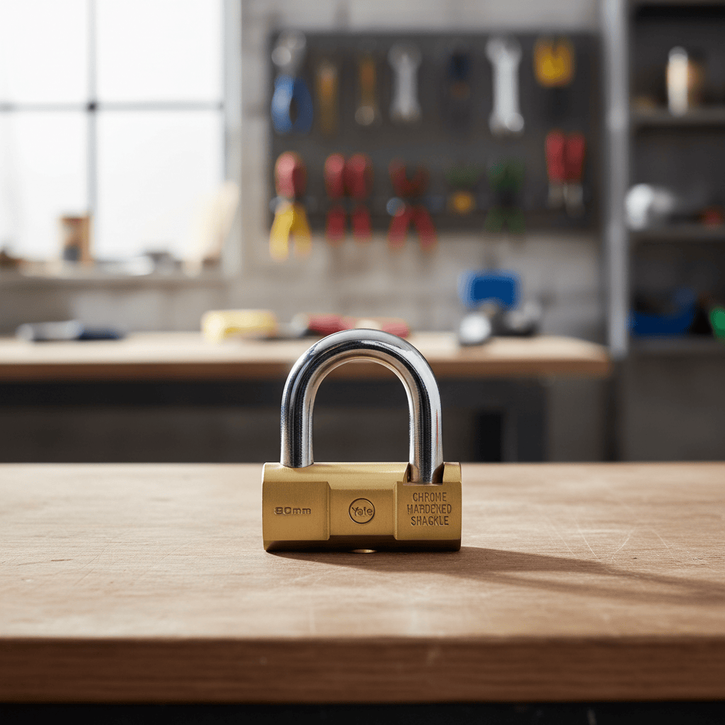 Yale Padlocks & Accessories Yale YE2 Hammer Solid Brass Padlock with Rotating Hardened Steel Shackle | 70mm & 80mm