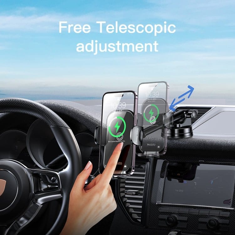 Yesido Power & Charging Accessories Yesido 15W Wireless Charger Car Phone Mount Holder - C197