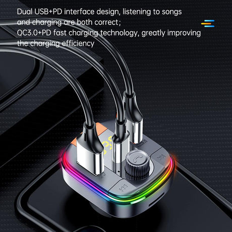 Yesido Audio & Entertainment Yesido Car FM Transmitter, Bluetooth, Card Reader & MP3 with Three USB Fast Charging Ports - Y45