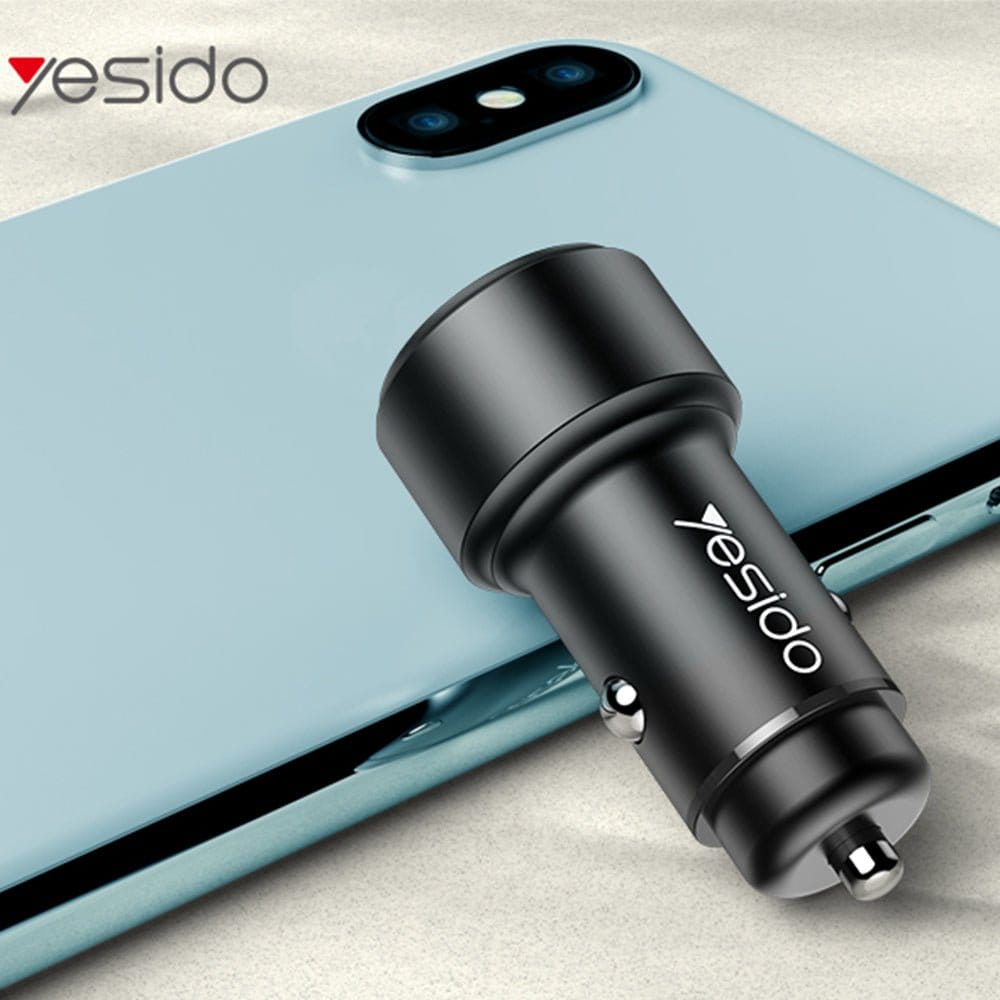 Yesido Power & Charging Accessories Yesido Fast Charging Car Charger 42W with Dual USB & Type-C Ports - Y42
