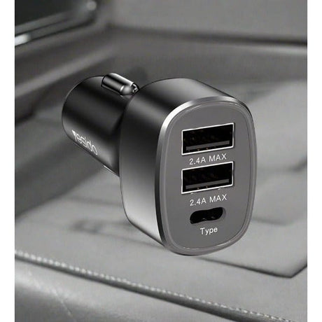 Yesido Power & Charging Accessories Yesido Fast Charging Car Charger 49W with 3 Ports - Y47
