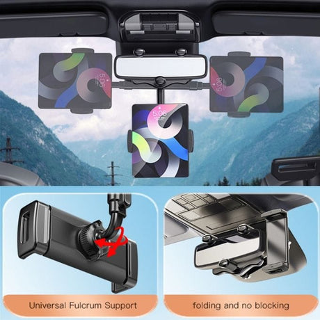 Yesido Navigation & Smart Devices Yesido Universal Car Rear View Mirror Adjustable Phone & Tablet Mount Holder - C196