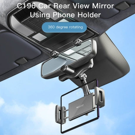 Yesido Navigation & Smart Devices Yesido Universal Car Rear View Mirror Adjustable Phone & Tablet Mount Holder - C196