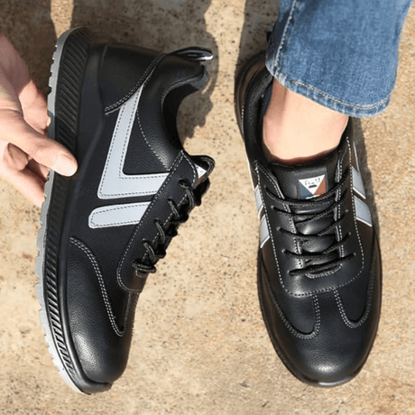 ZME Boots & Footwear Black Men's Steel Toe Work Safety Shoes