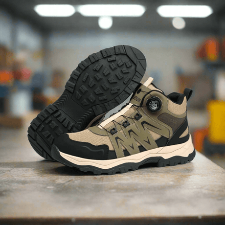 ZME Boots & Footwear Tuledun Fashionable Rotating Button Safety Shoes