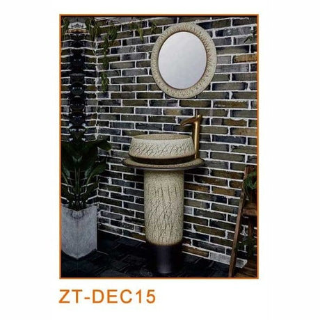 Zotto Bathroom Sink Zotto Column Full Pedestal Wash Hand Basin 820x516x475mm - ZT-DEC15