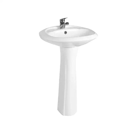 Zotto Bathroom Sink Zotto Full Pedestal Wash Hand Basin 510x400x825mm - ZT-190