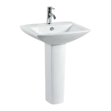 Zotto Bathroom Sink Zotto Full Pedestal Wash Hand Basin 630x460x820mm - ZT-135