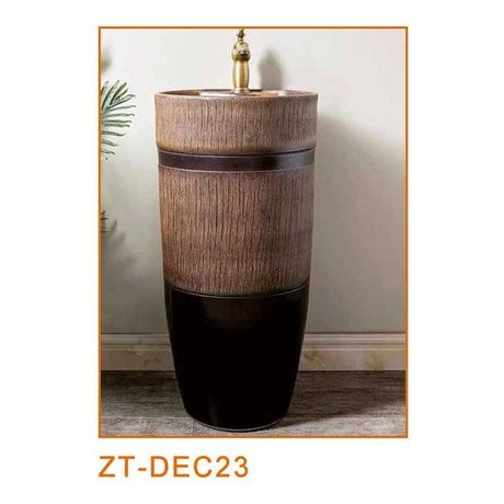 Zotto Bathroom Sink Zotto Single Column Full Pedestal Wash Hand Basin 800x410mm - ZT-DEC23