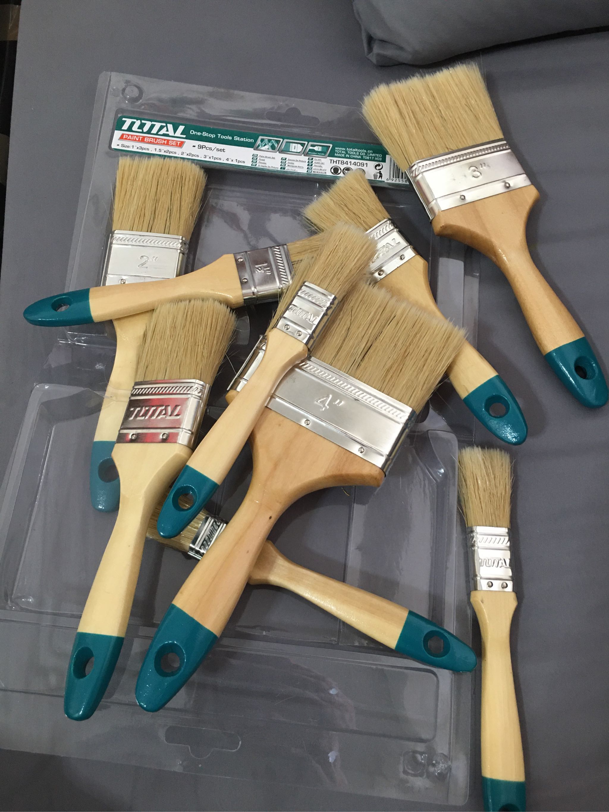 Total 9 Pieces Paint Brush Set - THT8414091