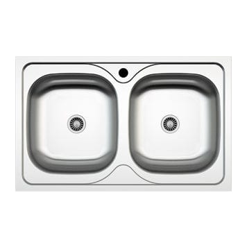 Asil Krom Kitchen Sink Asil Krom Double Bowl Kitchen Sink - Stainless Steel