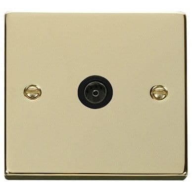 Brass Switches & Sockets Brass 1 Gang Single Satellite TV Socket