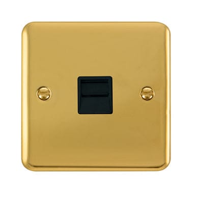 Brass 1 Gang Single Telephone Socket | Supply Master | Accra, Ghana