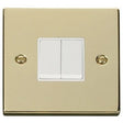 Brass Switches & Sockets Brass 10A 2 Gang 2 Way Ingot Light Switch