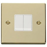 Brass Switches & Sockets Brass 10A 2 Gang 2 Way Ingot Light Switch