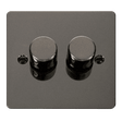 Click Define Switches & Sockets Click Define Flat Plate Black Nickel 2 Gang 2 Way 400W Dimmer