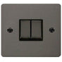 Click Define Switches & Sockets Click Define Flat Plate Black Nickel 2 Gang 2 Way Switch