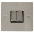 Click Define Switches & Sockets Click Define Flat Plate Stainless Steel 2 Gang 2 Way Switch