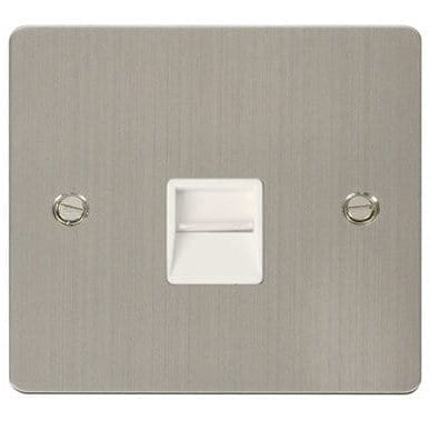 Click Define Switches & Sockets Click Define Stainless Steel 1 Gang Single Telephone Socket