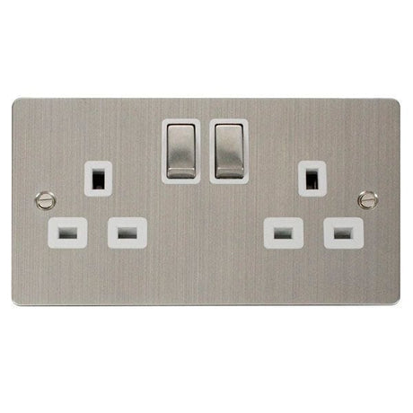 Click Define Switches & Sockets Click Define Stainless Steel 13A Switched Double Socket