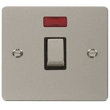 Click Define Switches & Sockets Click Define Stainless Steel 20A Double Pole Switch with Neon for AC / Water Heater