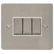 Click Define Switches & Sockets Click Define Stainless Steel Ingot 3 Gang 10AX 2 Way Plate Switch