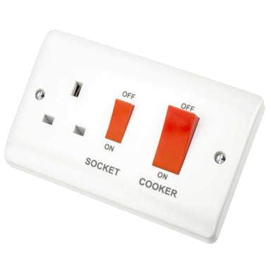 Click Mode Switches & Sockets Click Mode 45A Cooker Control Unit 3 x 6