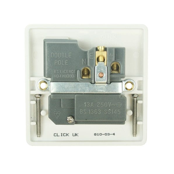 Click Mode Switches & Sockets Click Mode Single 13amp White PVC Socket