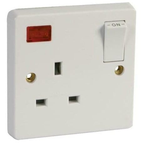 Crabtree Switches & Sockets Crabtree 13A 1 Gang Single Pole Switched Socket with Neon