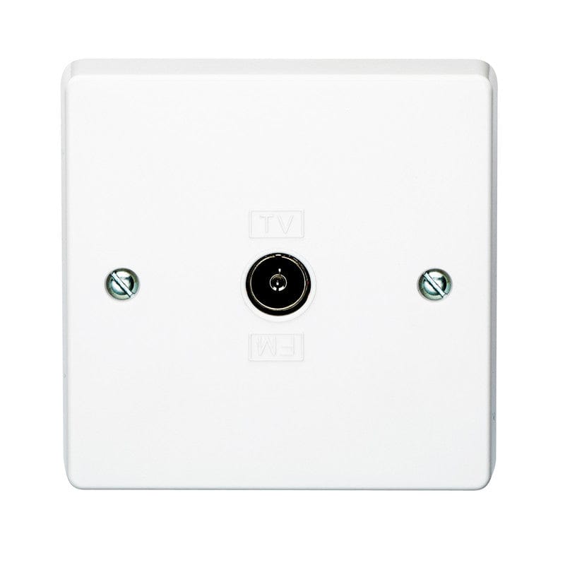 Crabtree Switches & Sockets Crabtree TV/FM Coaxial Socket 1 Gang White