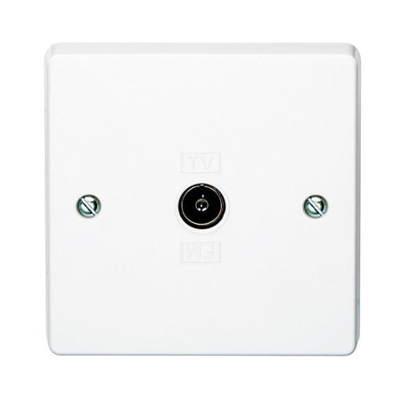 Crabtree Switches & Sockets Crabtree TV/FM Coaxial Socket 1 Gang White