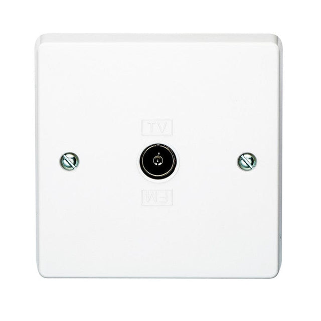 Crabtree Switches & Sockets Crabtree TV/FM Coaxial Socket 1 Gang White