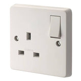 Crabtree Switches & Sockets Crabtree White 1 Gang Single Pole Switch Socket 13A